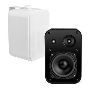 4” 3-Way Compact Outdoor Patio Speaker Pair 80W, IP54 Rated, White or Black AP450